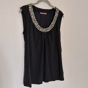 NWT Velvet by Graham & Spencer Rhinestone Sleeveless Blouse